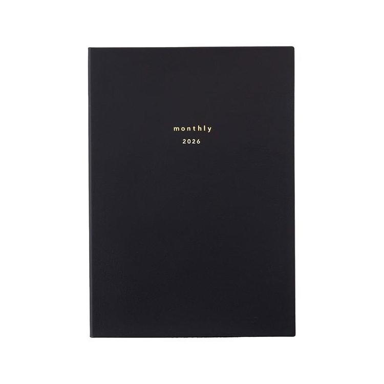 2025年12月始まり手帳 月間 B6 isshoni. E8746 ブラック ブラック