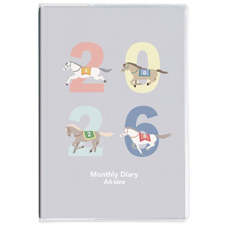 2025年10月始まり 月間 A6変形 ノートダイアリー ウマ2 ウマ2