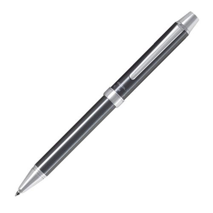 エボルト２＊１　多機能ペン（２色ボールペン・シャープペン）　回転式　油性　グレー グレー