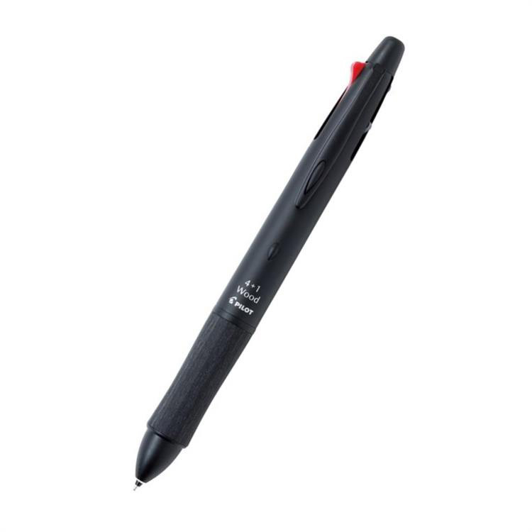 ４＋１ウッド 多機能ペン（４色＋シャープペン） ブラック(ブラック