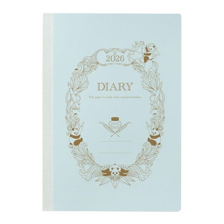2025年12月始まり 月間 B7 PANDAful LIFE 竹紙ダイアリー ブルー ブルー