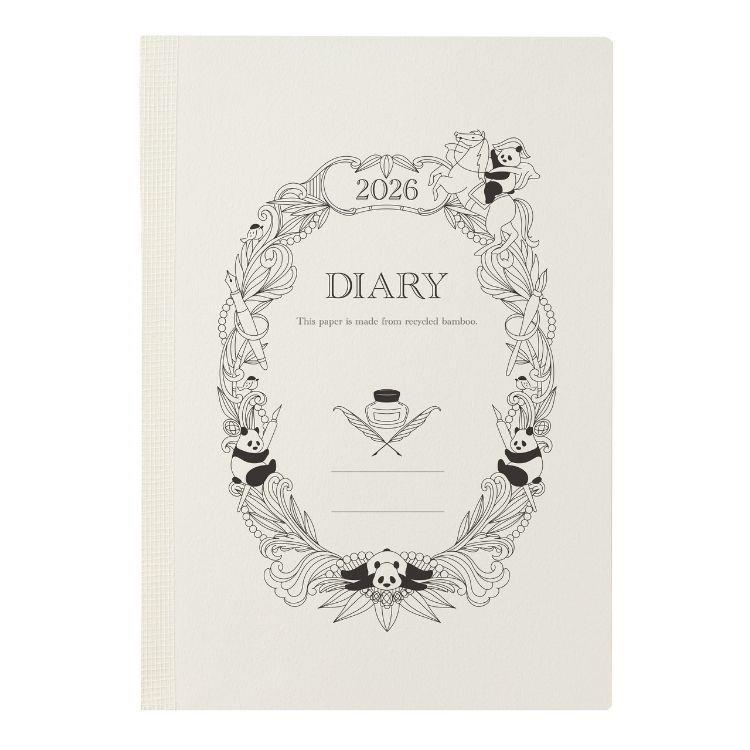 2025年12月始まり 月間 B6 PANDAful LIFE 竹紙ダイアリー グレー グレー