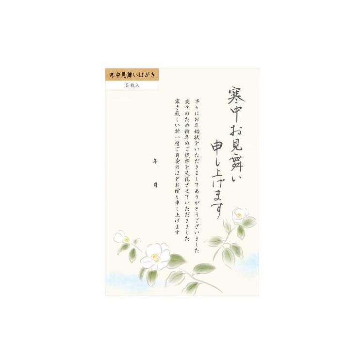 寒中見舞いはがき 白椿 5枚入り