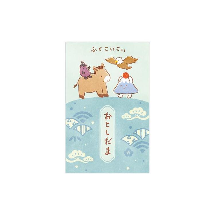 年賀ポチ袋 印刷干支 初夢と午 3枚入り 初夢と午