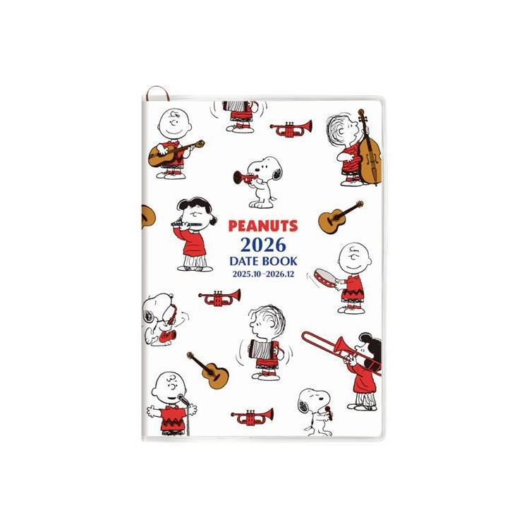 2025年10月始まり手帳 月間 A6 スヌーピー ホワイト ホワイト