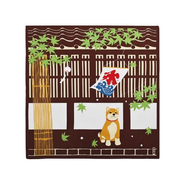 絵小布 50×50cm 涼み豆柴 涼み豆柴