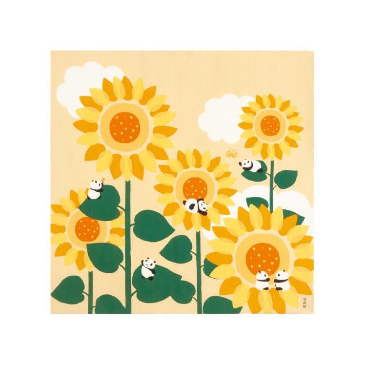 絵小布 50×50cm 向日葵とパンダ 向日葵とパンダ