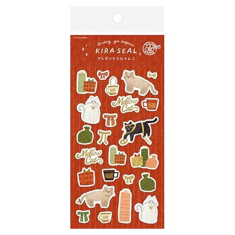 冬柄シール プレゼントとにゃんこ プレゼントとにゃんこ