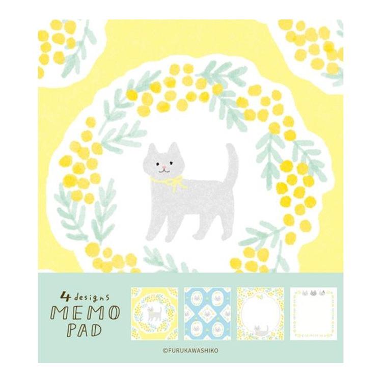 春柄 メモパッド ミモザとネコ ミモザとネコ