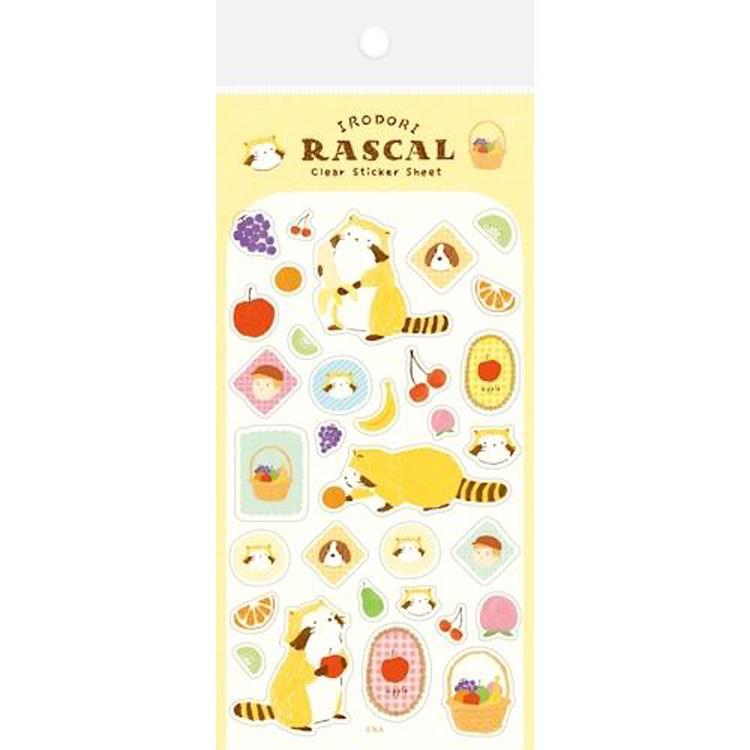透明シールシート いろどりラスカル フルーツ フルーツ