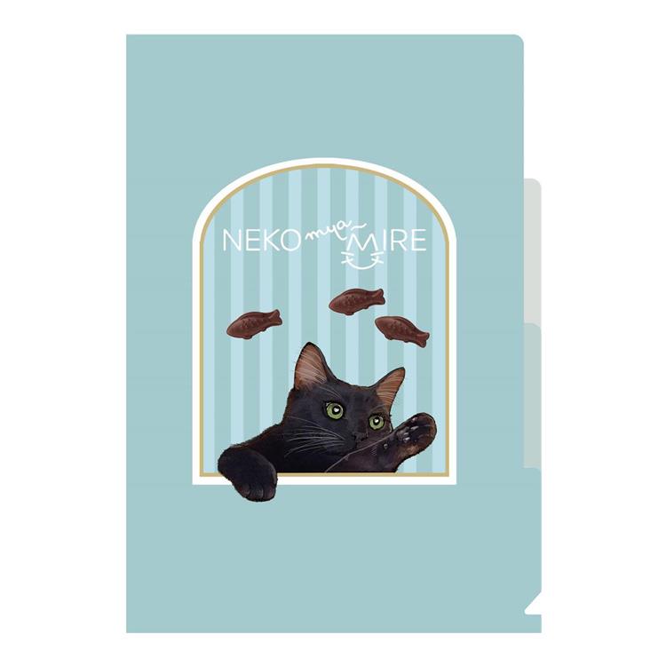 A5クリアファイル ねこみゃみれ ブルー【ロフト限定】 ブルー