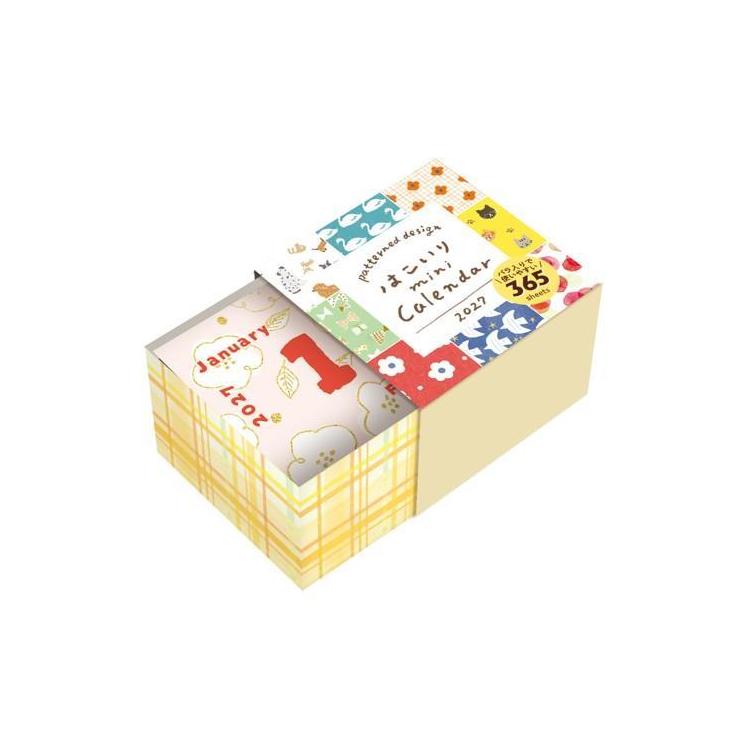 2027年1月始まり 箱入ミニカレンダー 総柄 日めくり 総柄