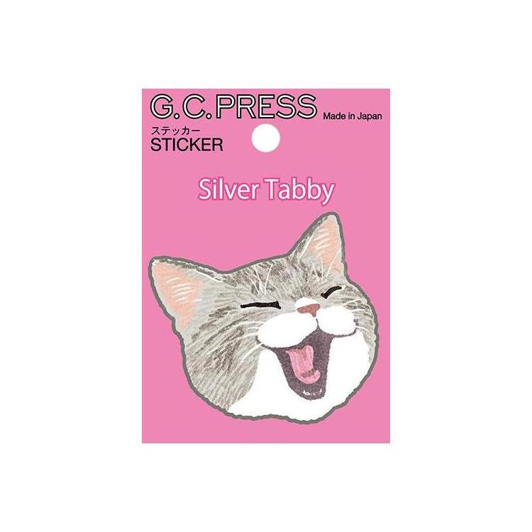 ステッカー 猫顔 サバトラ サバトラ