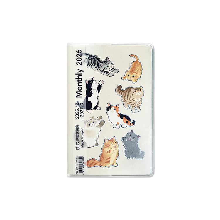 2025年12月始まり手帳 月間 A6 ポケット マイキャット マイキャット