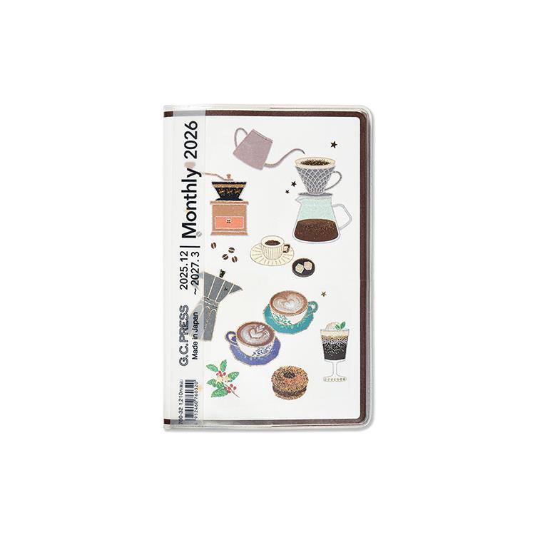 2025年12月始まり手帳 月間 A6 ポケット LIKE IT! コーヒータイム コーヒータイム