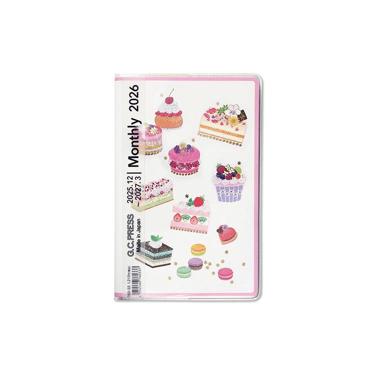 2025年12月始まり手帳 月間 A6 ポケット LIKE IT! スイーツ スイーツ