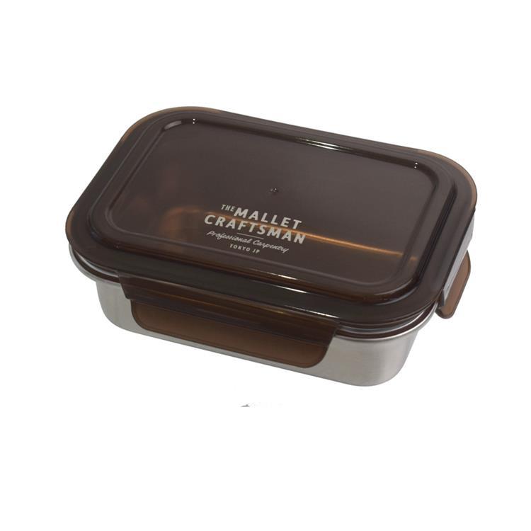 ステンレス4点ロックランチコンテナM 640ml ブラウン お弁当箱 ブラウン