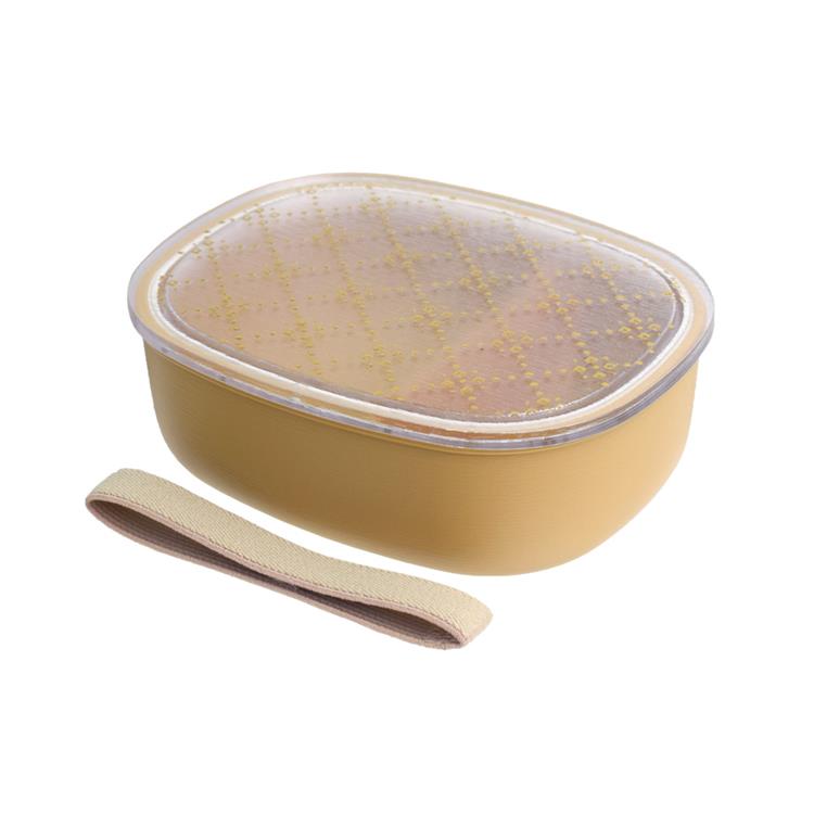 クリア一段弁当 610ml ゴールド お弁当箱 ゴールド