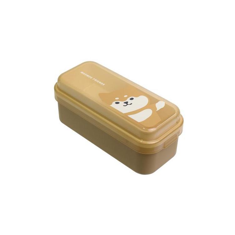 2WAYスマートロック2段 610ml ちゃまめしば お弁当箱 ブラウン
