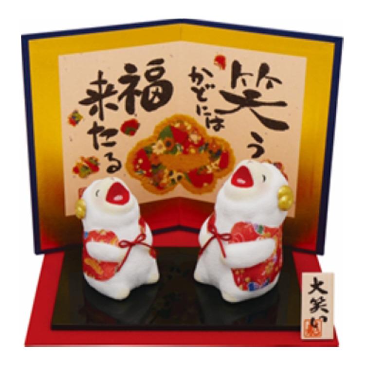R-121 大笑い親子未 (立)屏風付