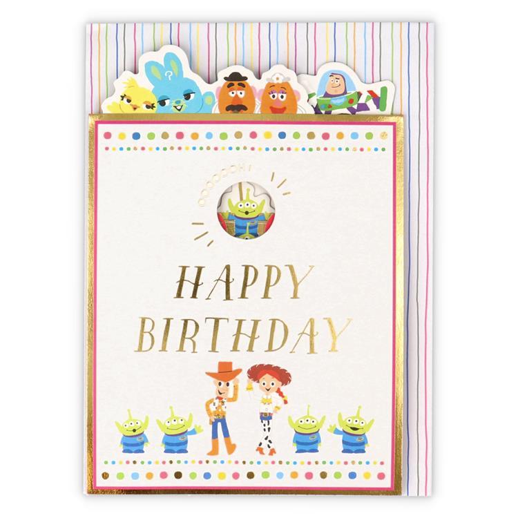 グリーティングカード 誕生お祝い 立体 トイストーリー イチゴケーキ