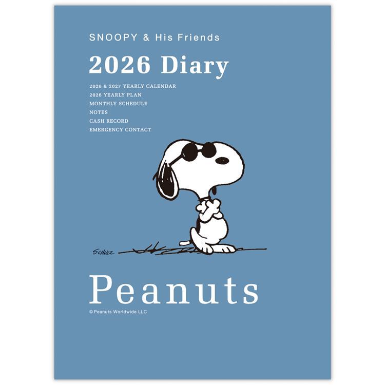 2025年10月始まり手帳 月間 A6 スヌーピー ジョークール スモーキーブルー ジョークール