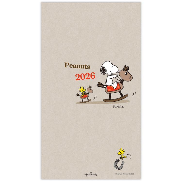 2025年10月始まり手帳 月間 B7 ピーナッツ スヌーピーと木馬 スヌーピーと木馬