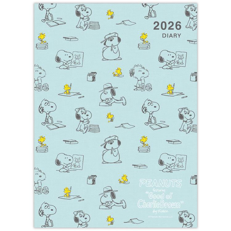 2025年12月始まり手帳 月間 A5 ファミリー スヌーピー 兄弟とお絵かき 兄弟とお絵かき