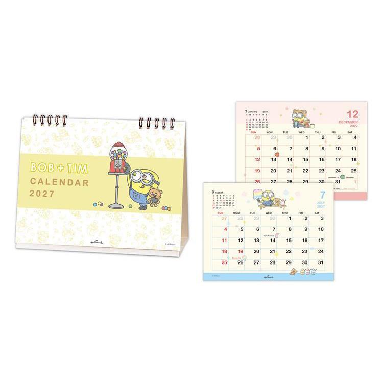 2027年1月始まりカレンダー 卓上 ミニオンズ ボブ&ティム ミニオンズ