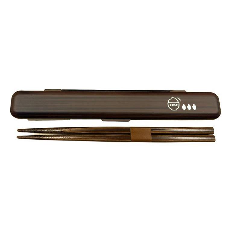 ガイドランチKOME 箸箱セット 木目 18cm