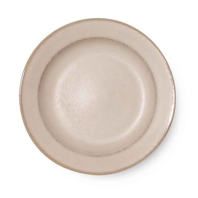 リム型５寸皿　チタンマット窯変白　クリオ