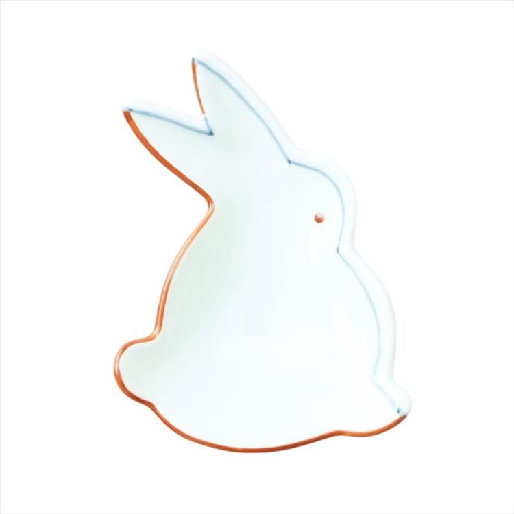 赤濃染折紙 うさぎ豆小皿