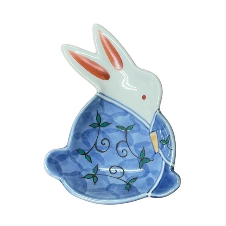 唐草男雛 うさぎ豆小皿 唐草男雛