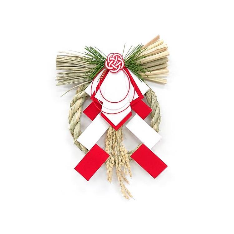 国産 正月 リース 本わら 紅白 稲穂飾り 801