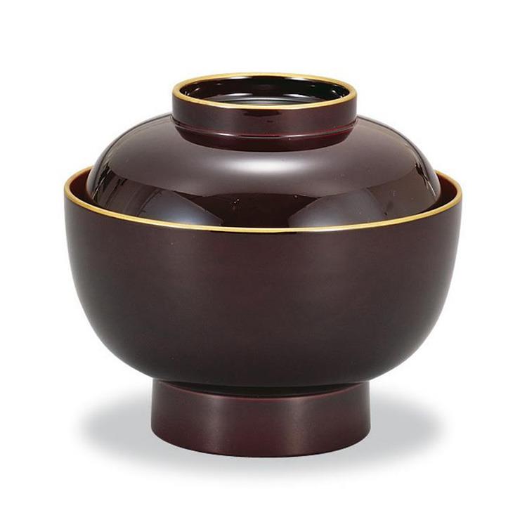 大名型雑煮椀 溜渕金 430ml 溜