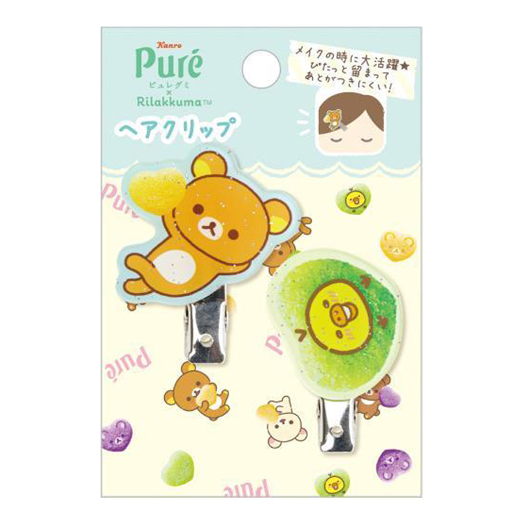 ヘアクリップ リラックマ×ピュレグミ リラックマ&キイロイトリ