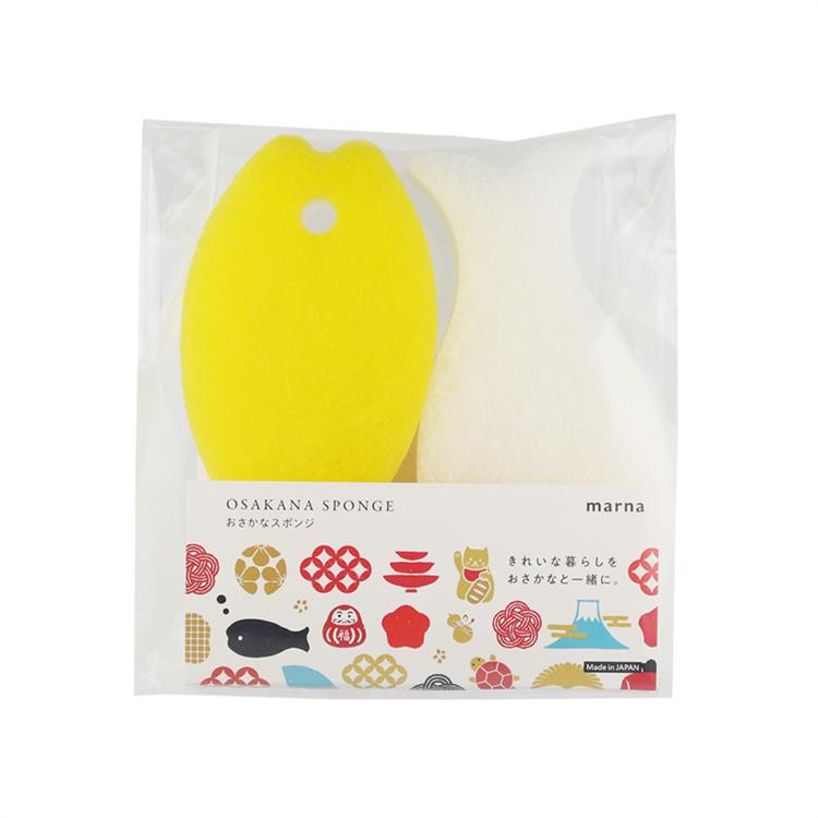 おさかなスポンジ ご挨拶ギフトセット ライトイエロー・ホワイト 2個入 ライトイエロー・ホワイト