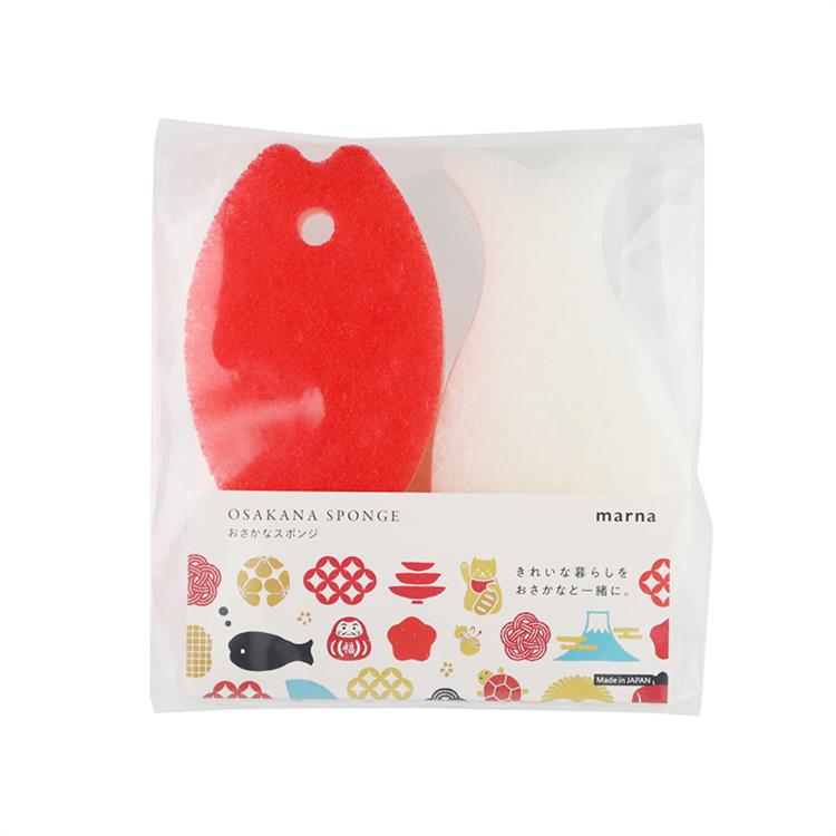 おさかなスポンジ ご挨拶ギフトセット レッド・ホワイト 2個入 レッド・ホワイト