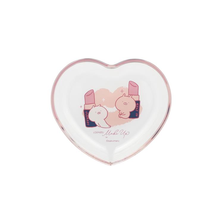 ガラスハート皿 うさまるメイクアップ