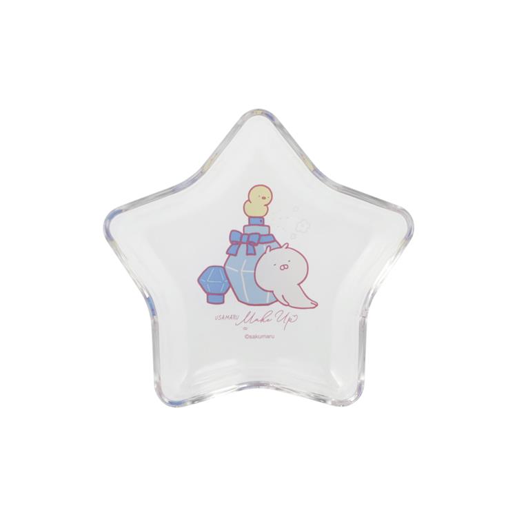 ガラス星型皿 うさまるメイクアップ
