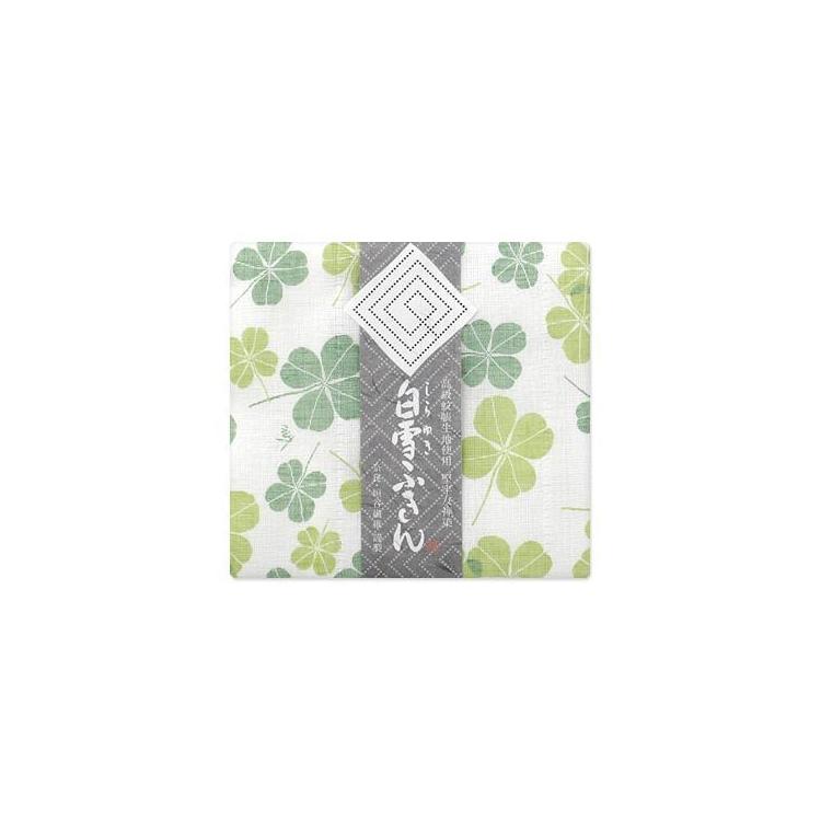 白雪友禅ふきん 30×40cm クローバー 若葉