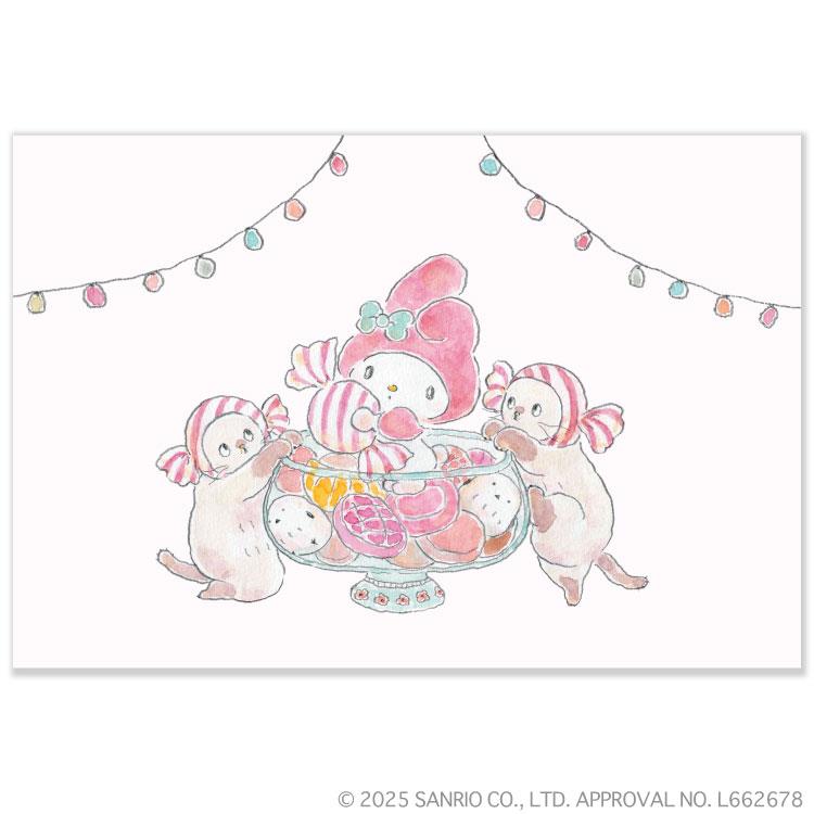 ポストカード トコロコムギ×サンリオキャラクターズ マイメロディとあめちゃんにゃんこ マイメロディ