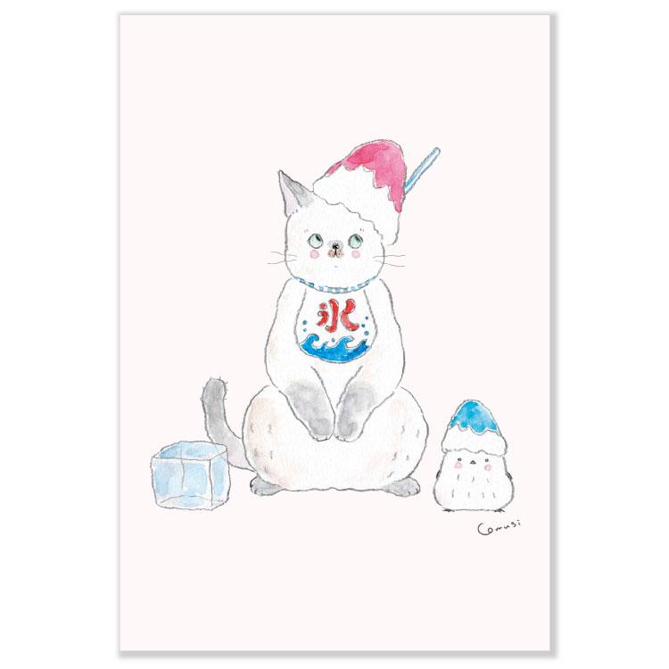 kiki ❤︎断捨離中ページ　図書袋　スイーツ　ねこちゃん 夏柄 ポストカード トコロコムギ PG-277s 猫 かき氷(猫 かき氷