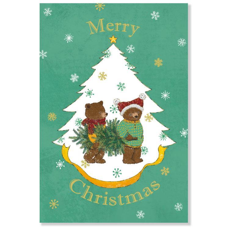 クリスマスポストカード 茜ことこ 熊 CMP-413 熊