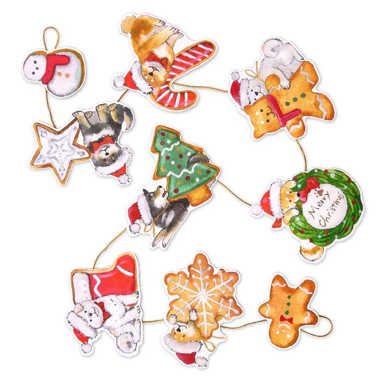 クリスマスガーランドカード しばいぬとクリスマス アイシングクッキー