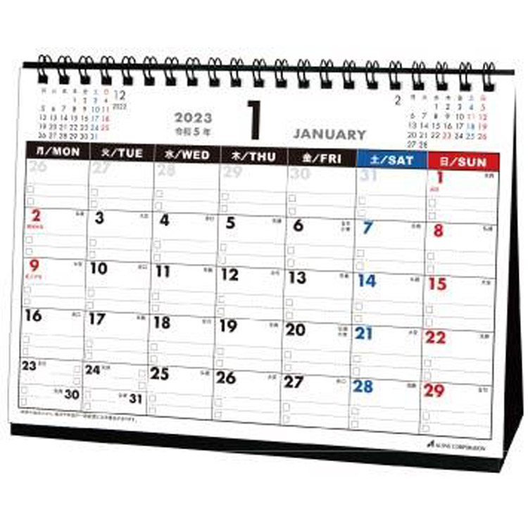 ２０２３年１月始まりカレンダー 卓上 月曜始まり ａｃｌ １５６０ ステーショナリー ロフト公式通販サイト Loft