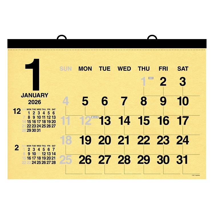 2026年1月始まりカレンダー 壁掛け A全 ワイド