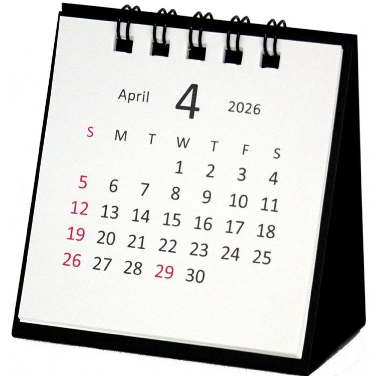 2026年4月始まりカレンダー 卓上 タイニー アイボリー