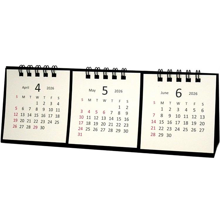 2026年4月始まりカレンダー 卓上 タイニー 3マンス アイボリー
