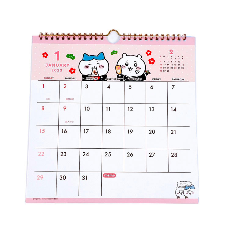 ２０２３年１月始まりカレンダー 壁掛け ちいかわ ロフト限定 ステーショナリー ロフト公式通販サイト Loft